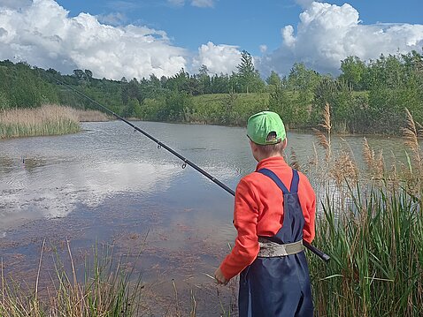 den Weißfisch am Störmthaler See nachgestellt
